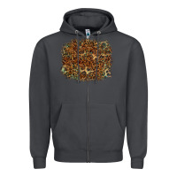 Smoke leopard tooled leather turquoise Zipper Hoodie - RanaPortraitStore