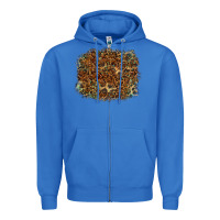 True Royal leopard tooled leather turquoise Zipper Hoodie - RanaPortraitStore