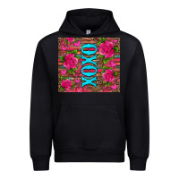 Black xoxo valentine's day pink roses and hearts Urban Hoodie - Jasminsmagicworld