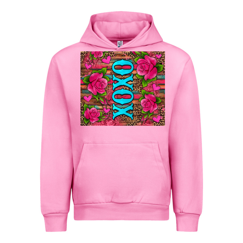Xoxo Valentine's Day Pink Roses And Hearts Urban Hoodie by Jasminsmagicworld | Teevron