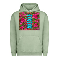 Pigment Oil Green xoxo valentine's day pink roses and hearts Urban Hoodie - Jasminsmagicworld