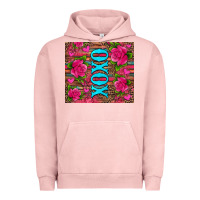 Pigment Salmon xoxo valentine's day pink roses and hearts Urban Hoodie - Jasminsmagicworld