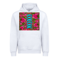 White xoxo valentine's day pink roses and hearts Urban Hoodie - Jasminsmagicworld