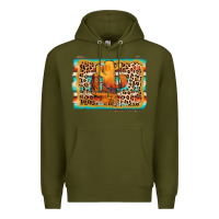 Army Green cactus western leopard Premium Hoodie - AdoDesignShop
