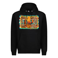 Black cactus western leopard Premium Hoodie - AdoDesignShop