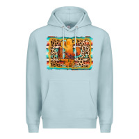 Blue Mist cactus western leopard Premium Hoodie - AdoDesignShop
