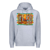 Heather Grey cactus western leopard Premium Hoodie - AdoDesignShop