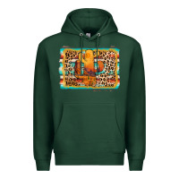 Sports Green cactus western leopard Premium Hoodie - AdoDesignShop