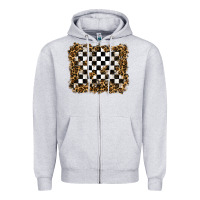 Heather Grey racing leopard background Zipper Hoodie - RanaPortraitStore