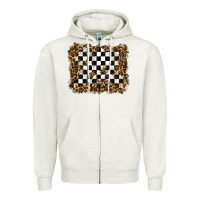 Oatmeal Heather racing leopard background Zipper Hoodie - RanaPortraitStore