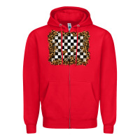 Red racing leopard background Zipper Hoodie - RanaPortraitStore