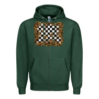 Sports Green racing leopard background Zipper Hoodie - RanaPortraitStore