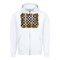 White racing leopard background Zipper Hoodie - RanaPortraitStore