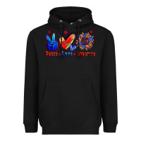 Black peace love america Heavyweight Hoodie - Zillion Design Studio