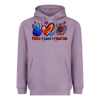 Lavender peace love america Heavyweight Hoodie - Zillion Design Studio