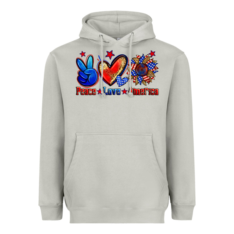 Peace Love America Heavyweight Hoodie by Zillion Design Studio | Teevron