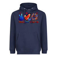 Navy peace love america Heavyweight Hoodie - Zillion Design Studio