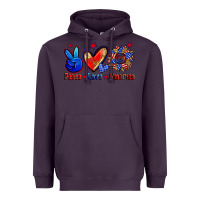 Plum peace love america Heavyweight Hoodie - Zillion Design Studio