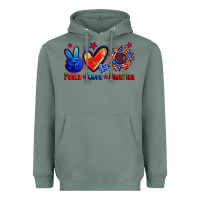 Sage peace love america Heavyweight Hoodie - Zillion Design Studio