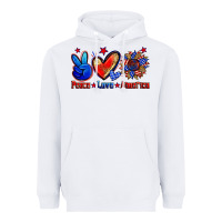 White peace love america Heavyweight Hoodie - Zillion Design Studio