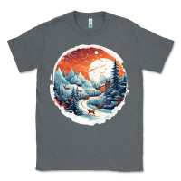 Charcoal Heather deer snow house design Classic Tee - Unal Design