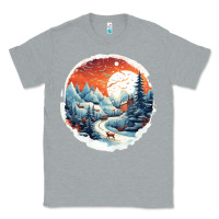 Heather Grey deer snow house design Classic Tee - Unal Design