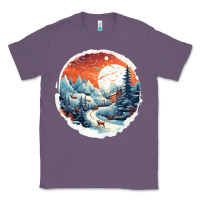 Lavender deer snow house design Classic Tee - Unal Design