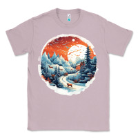 Lilac deer snow house design Classic Tee - Unal Design