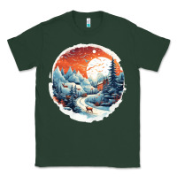Sports Green deer snow house design Classic Tee - Unal Design