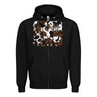 Black leopard cowhide background Zipper Hoodie - RanaPortraitStore
