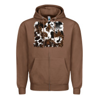 Chestnut leopard cowhide background Zipper Hoodie - RanaPortraitStore