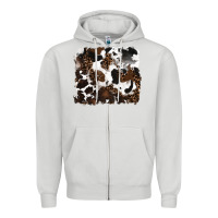 Dove Grey leopard cowhide background Zipper Hoodie - RanaPortraitStore