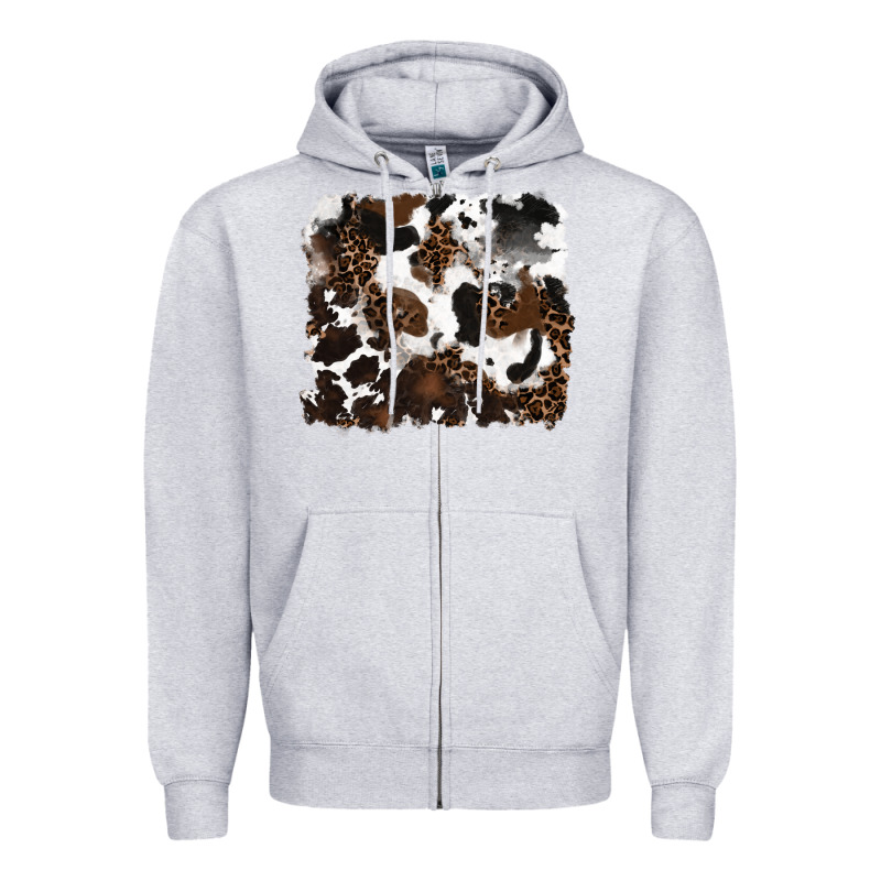 Leopard Cowhide Background Zipper Hoodie by RanaPortraitStore | Teevron