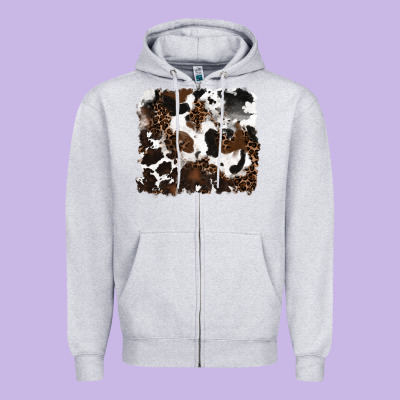 Zipper Hoodie leopard cowhide background
