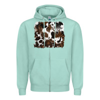 Seafoam leopard cowhide background Zipper Hoodie - RanaPortraitStore