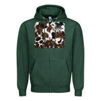 Sports Green leopard cowhide background Zipper Hoodie - RanaPortraitStore