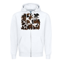 White leopard cowhide background Zipper Hoodie - RanaPortraitStore