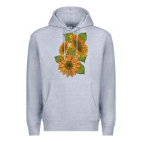Heather Grey sunflowers b Premium Hoodie - Artiststas