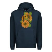 Navy sunflowers b Premium Hoodie - Artiststas