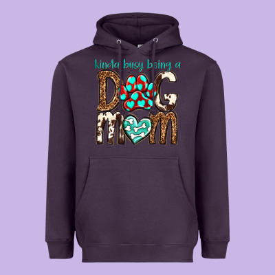Kinda Busy Being A Dog Mom Heavyweight Hoodie Designed By Texasbilliewilder