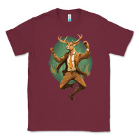 Burgundy happy deer Classic Tee - Unal Design