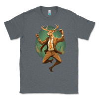 Charcoal Heather happy deer Classic Tee - Unal Design