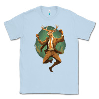 Dusty Blue happy deer Classic Tee - Unal Design