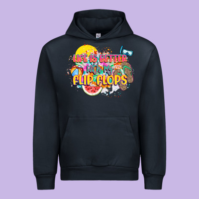 Life Is Better With My Flip Flops Urban Hoodie Designed By Nancycooperartshop