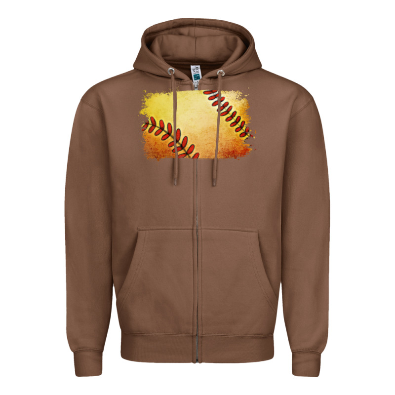 Softball Brushstroke Zipper Hoodie by RanaPortraitStore | Teevron