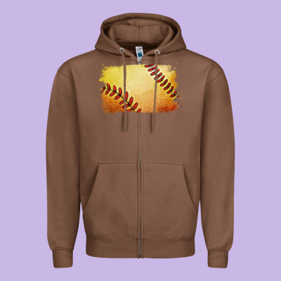 Zipper Hoodie softball brushstroke