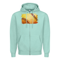 Seafoam softball brushstroke Zipper Hoodie - RanaPortraitStore
