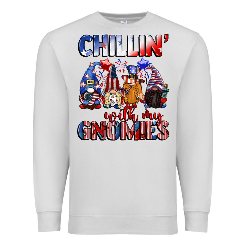 Chillin' With My Gnomies 4th Of July Premium Sweatshirt by CowGirlArtShop | Teevron