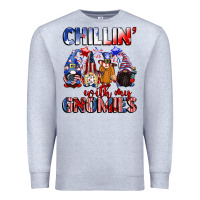 Heather Grey Chillin' with my gnomies 4th of July Premium Sweatshirt - CowGirlArtShop