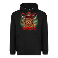 Black Highland Heifer Christmas Heavyweight Hoodie - RanaPortraitStore